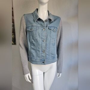 Liz Claiborne Knit Sweater Jean Denim Jacket